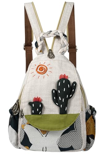 Qalmea Bohemian Cotton Linen Backpack