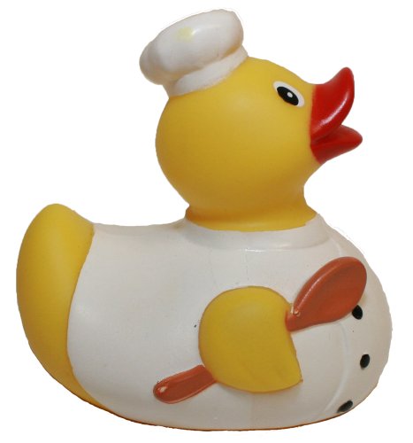 Waddlers Rubber Duck Master Chef, Brand Rubber Duckies That Float Upright, Rubber Bath Toy Cooking Career Chef Rubber Ducky Birthday Party Gift, All Dept. Cooking Lovers Gift