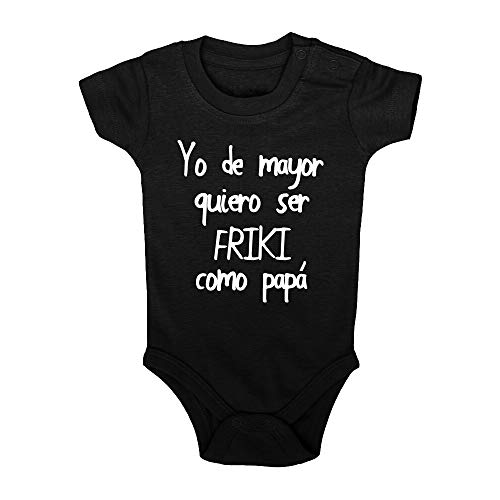 Clickink Body bebé Quiero ser friki como papá. Regalo bebé. Regalos para bebés. Regalo día del padre. Regalo divertido. Regalo original. Bebé friki. Body bebé algodón. Manga corta
