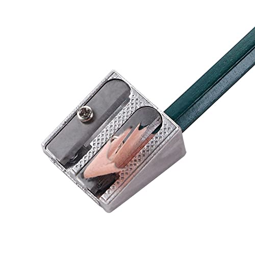 1/5Pcs Pencil Sharpeners,Double Holes Rectangular Pencil Sharpener Two Hole Metal Bevelled Silver Pens Cutter Tool(1Pc) #TOP3