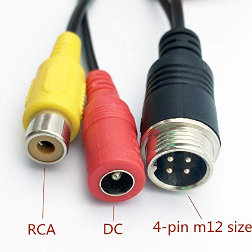 Wanying (2 Pcs Pack) M12 Extension Cable - 4 Pin Connector - 4P Male To Rca Av For Car Camera #TOP1