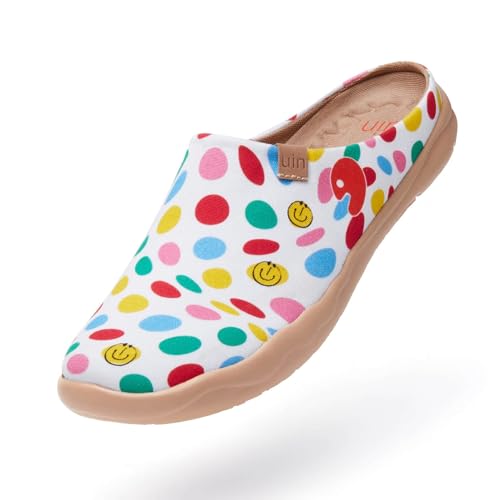 Image of UIN Slipper Woman Travel Art Painted Shoes Wide Toe Casual Home Slip On Mules Malaga