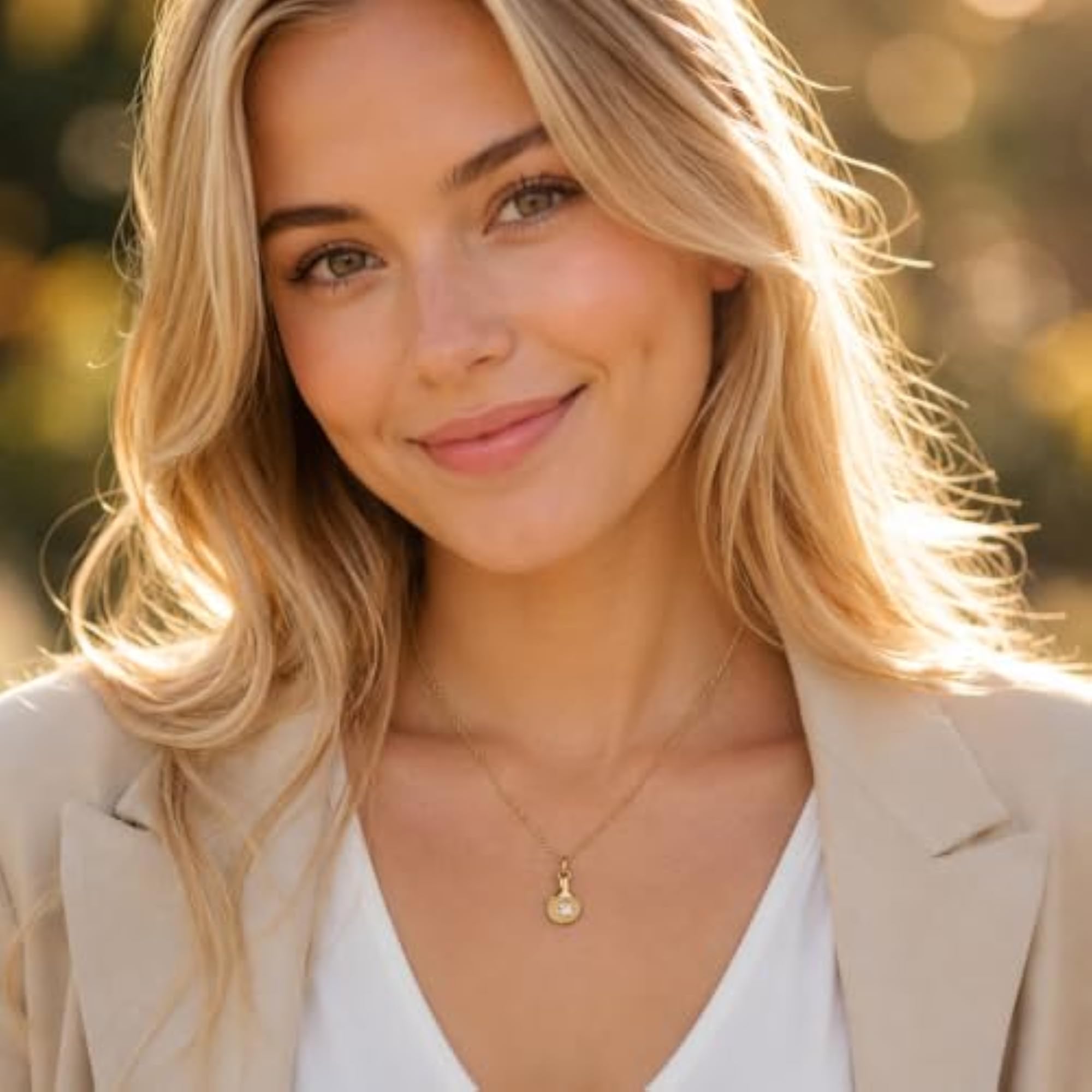 18K Gold Plated Tiny Table Tennis Paddle Pendant Necklace
