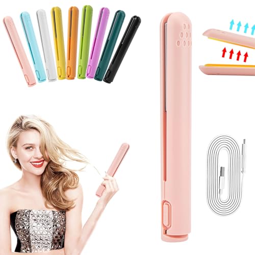 Plancha y rizador mini 2 en 1 para cabello portátil miniatura 1