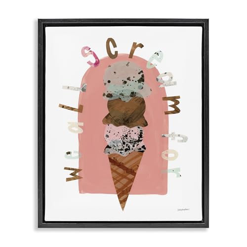 Ice Cream Phrase Kitchen, 17 x 21 Inch Canvas in Floater Frame