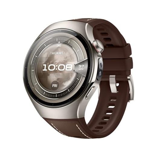 HUAWEI WATCH 5 46mm Smartwatche, Multi-sensing X-TAP Technologie, Zuurstofsaturatiemeting via je vingertop, Voor Android en iOS, Verlengde garantie van 6 maanden, Bruin
