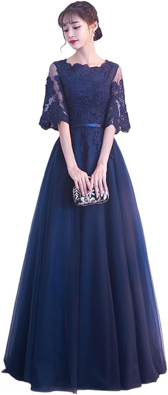 ロングドレス演奏会結婚式ドレスチュールレースマキシ丈パーティードレスパーティドレスピアノ発表会二次会ウェディング (ワインレッド,2