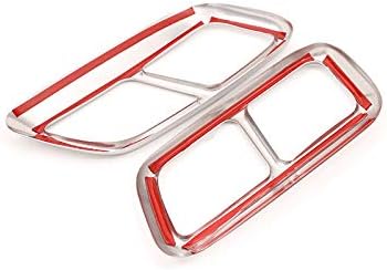 Stainless Steel Exhaust Muffler Tail Tip Pipe Trim Cap Cover Frame 2Pcs For Land Rover Range Rover Sport 2018-2020 Auto Accessories (Chrome Silver)