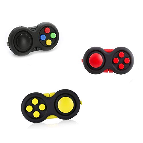 Glacely 3Pack Fidget Pad - 9 Fidget Features Perfect For Skin Picking, Add, Adhd, Anxiety And Stress Relief Prime Ready And Shipped By Amazon(Colorful、Red、Yellow) #TOP1