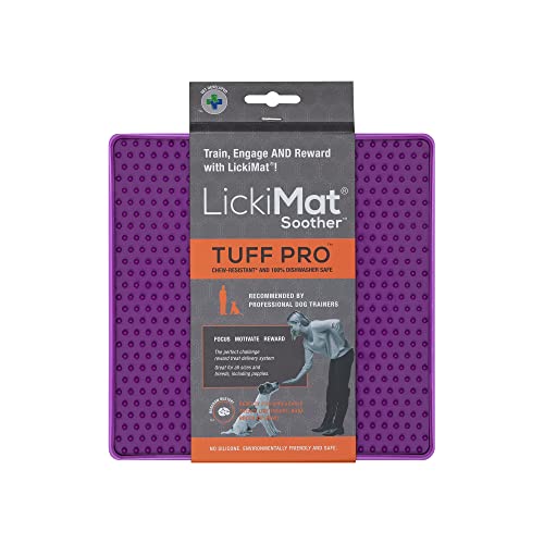 LickiMat PRO Tuff – Chupete para perros, tapete resistente para lamer perros, más tranquilo, alternativa a los juguetes de rompecabezas y cuencos de alimentación lenta. Perfecto para mantequilla de
