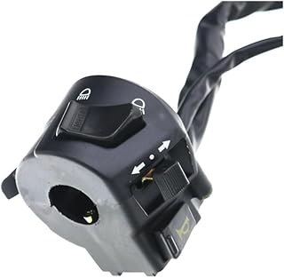YBRAVO Motorcycle Handlebar Switch Handlebar Control Switch 7/8" 22mm Motorcycle Handlebar Switches With Horn Turn Signal Low Beam Control With Wire