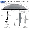 NBtoUS 2 PACK Chair Umbrella with Clamp, 360 ° Adjustable, UPF50+ Sunshade for Beach Chair, Patio Chair, Camping Chair, Golf Carts（Grey, Chair Not Included
