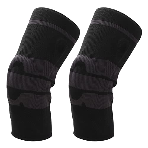 Manga de joelho esportiva, manga de compressão de joelho de tricô 3D macia absorção de choque antide