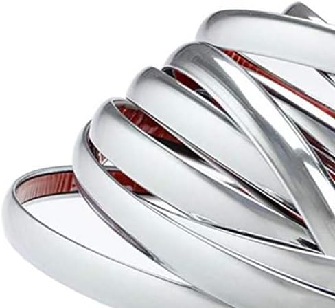 Lanyifang 1Roll 10mm*15m Chromium Plating Trim Strip Car Styling Decoration Tape Silver PVC Car Window Trim Strip Flexible Auto Car DIY Chrom Trim Strip Protector for Window Bumper Grille