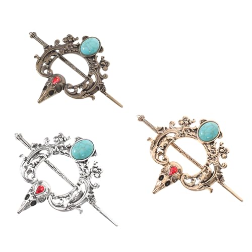 Horquilla de metal vikingo Tofficu pasador vintage para moños de mujer
