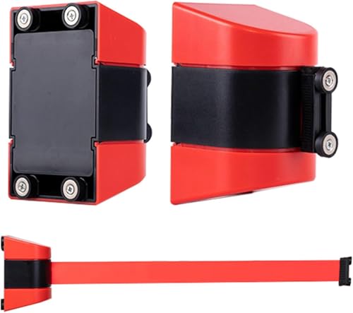 Barriera magnetica retrattile da parete, 10 m, nastro di avvertimento rosso per controllo della folla per vendita al dettaglio aeroporti, banche scuole, barriera di sicurezza, lunghezza 3 m