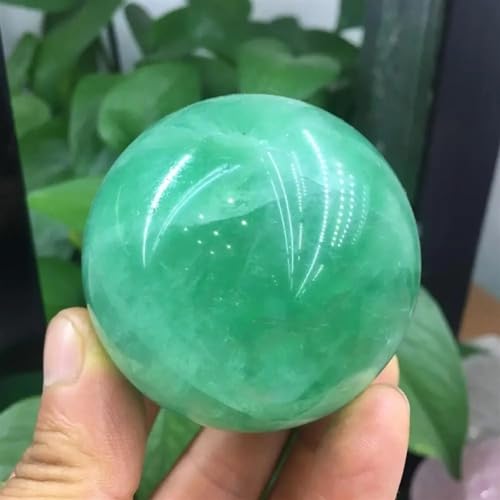 Green Fluorite Crystal Ball Ornaments (Size : 80-100g)