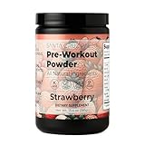 Santa Cruz Paleo Pre Workout Powder Electrolytes, Magnesium, Potassium, Sea Salt & L Citrulline, Caffeine & Sugar Free Preworkout Drink Mix for Energy & Hydration, Strawberry Flavor, 30 Servings