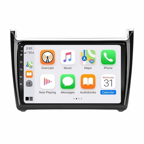 Radio de coche para VW Polo 5 portátil, perfecta para viajar con Carplay y mapas