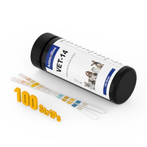 Antmoilios 14-Parameter Dog&Cat UTI & Blood Test Strips, 100ct Detect Ketone Urine Protein Glucose Bladder Full Panel Urinalysis Urinary Tract Infection Test Kits Prime Home Testing Supplies for Vet