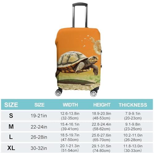 Tortoise Turtle Jumping Printed Luggage Cover Protector, Fits 18-32 Inch Luggage2