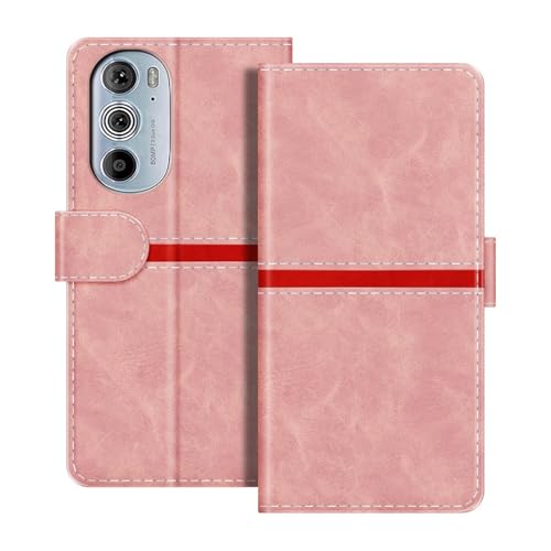 ESACMOT ���U�[�E�H���b�g�P�[�X Motorola Edge 30 Pro �Ƃ̌݊������� ���X�g���C�v�f�U�C�� �J�[�h���[�t�� �}�O�l�b�g���蒠�^�J�o�[ (�s���N)