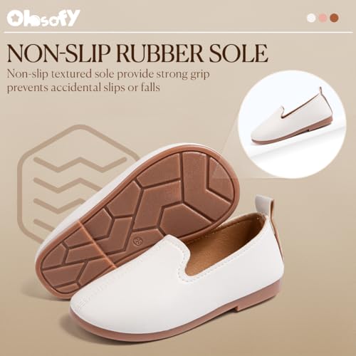 Image of ohsofy Boys Girls Soft Slip-On Loafers Comfort Cozy Oxford Rubber Sole Casual Wedding Party Dress Shoes(Toddler /Little Kid)