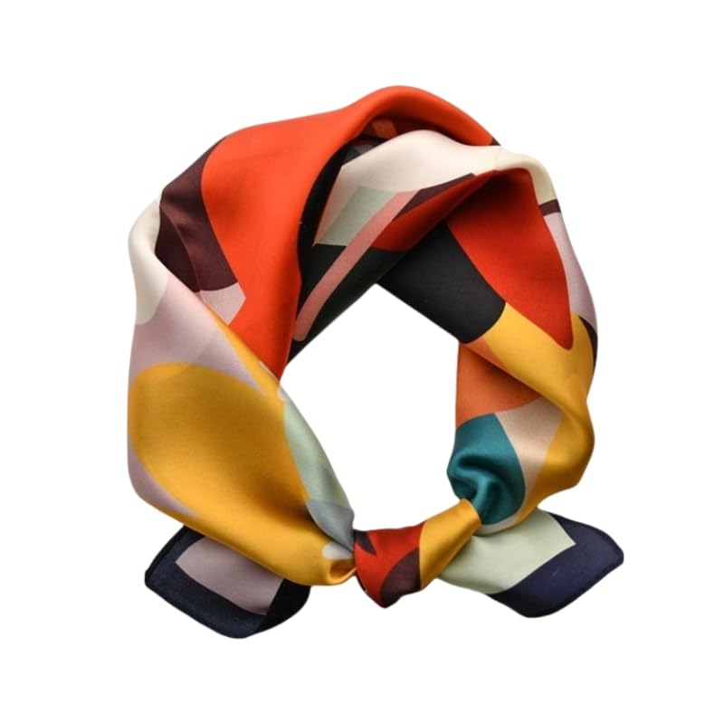 Foulard en soie pour femme accessoire cheveux et cou imprimé coloré