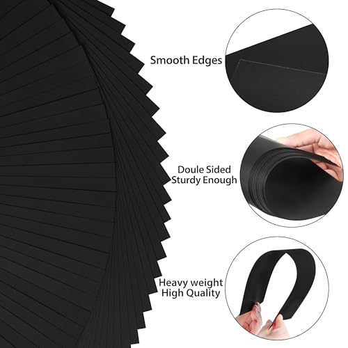 PENPRIS 300gsm Black Cardstock - 30 Sheets A3 Size, 110lb Heavyweight Paper, Thick Paper for DIY Card Making, Invitations, Business Cards - Image 3