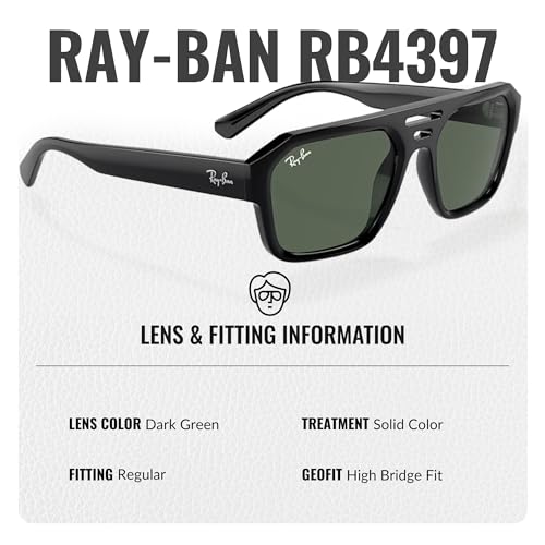 Image of Ray-Ban RB4397 CORRIGAN BIO-BASED Square-Round Shaped Sunglasses for Men & Women with Official RAYBAN Eyewear Kit