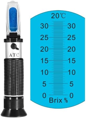 Handheld Brix Refractometer with ATC (0-32%) | Analog Chemistry Lab Tool for Accurate Sugar/Sucrose Content Measurement | Ideal for Food & Beverage Testing