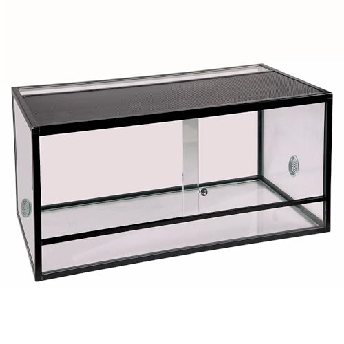 REPTILES PLANET Aluminium Elegance Terrarium für Reptilien/Amphibien 100 x 45 x 50 cm, Schwarz