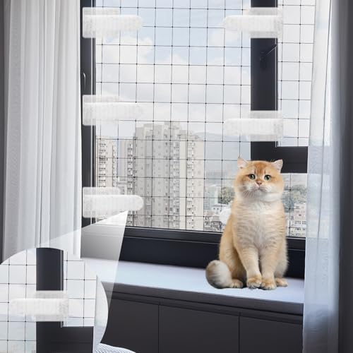 TenaLucy 60 sztuk haczyków samoprzylepnych do siatki dla kotów, na zewnątrz, do siatki dla kotów, na balkon, do mocowania siatki dla kotów, na balkon, bez wiercenia, haki samoprzylepne