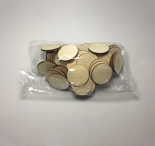 100Pcs Wood Circle Blank Discs 1/8" Thick Round Unfinished Plywood Cutout Circles For Craft Projects Jewelry Painted Christmas Tree Decorated (1") #TOP3