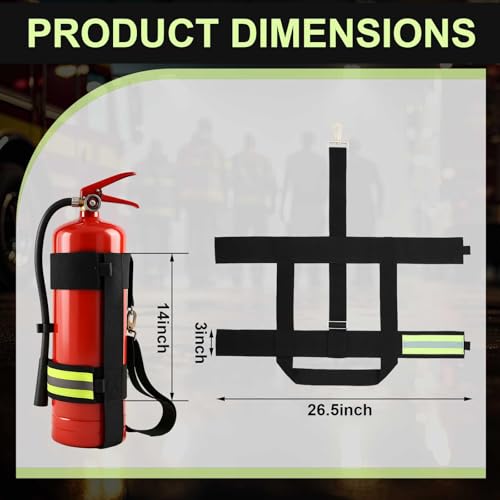 Image of Shyyween 1 Pcs Adjustable Fire Extinguisher Carrying Strap with Reflective Firefighter Gear Water Can Extinguisher Strap High-strength Nylon Webbing with Metal Buckle for Fire Safety (Green)