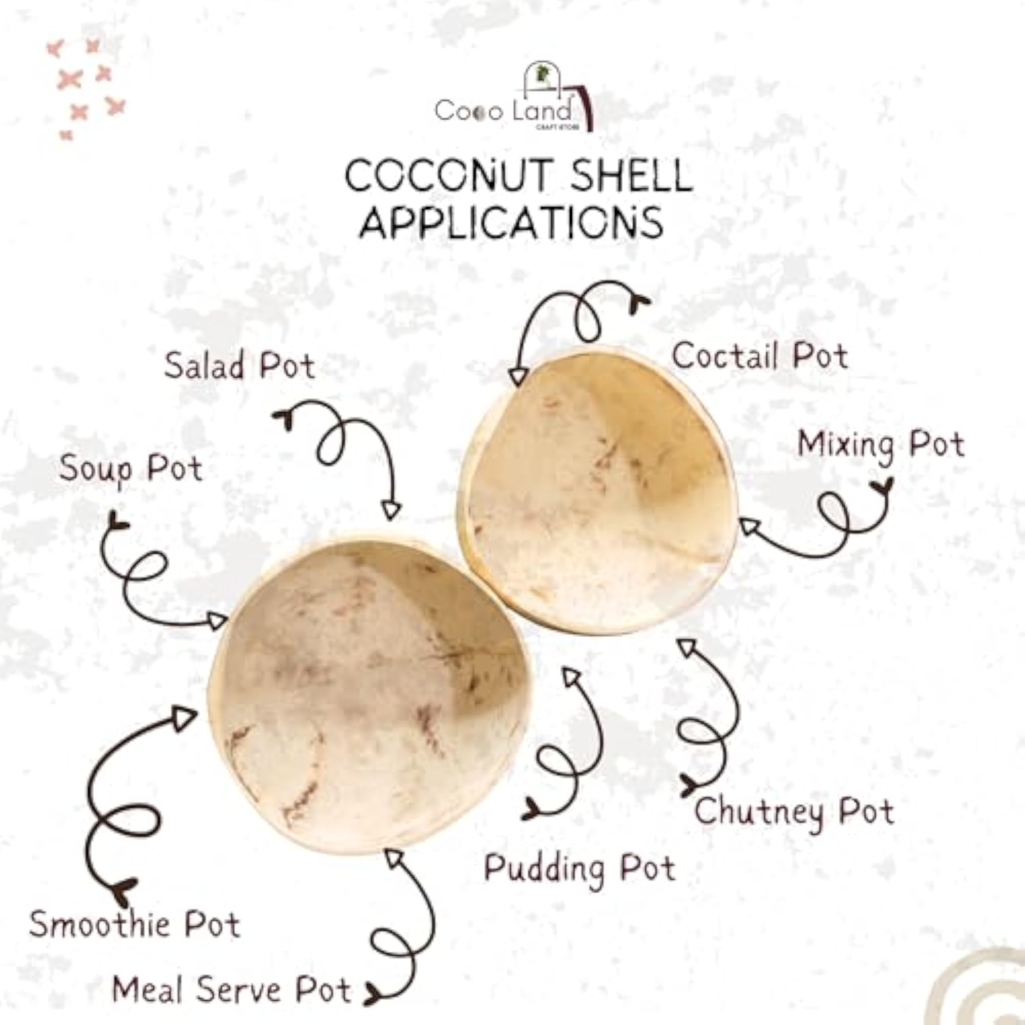 Coconut Shell Soup Bowl Set for Serving
