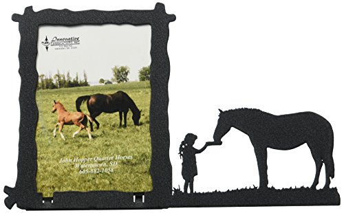 Innovative Fabricators, Inc. Girl Feeding Horse 3X5 Vertical Picture Frame