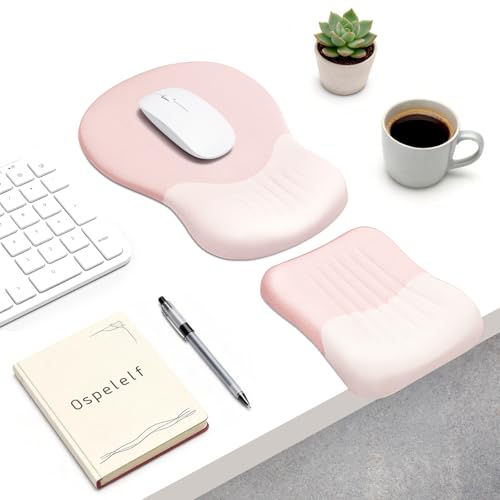 Ospelelf Ergonomic L-Shaped Mouse Pad with Wrist Rest