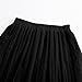 Eymitory Girls Maxi Pleated Skirt Chiffon Elastic High Waist A-Line Boho Swing Long Skirts Black