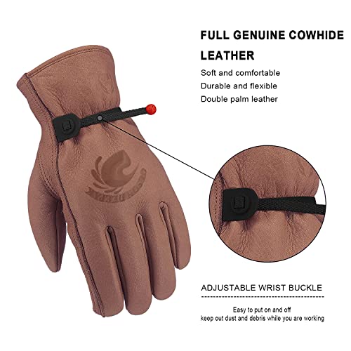 OLSON DEEPAK Gardening Gloves for Men and Women,Thorn Proof Cowhide Leather Gloves for Working,Welding,woodburner,Riding,Garden… - Image 2