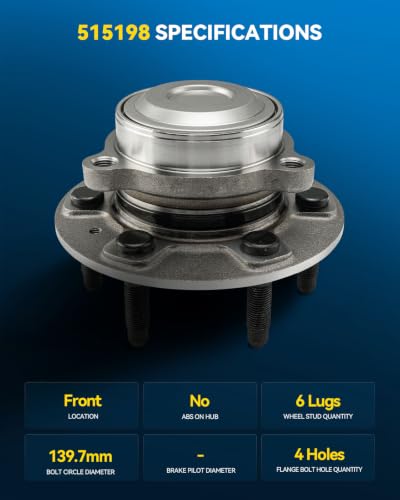 Image of PHILTOP 515198 RWD Front Wheel Bearing Hub Assembly for Silverado 1500