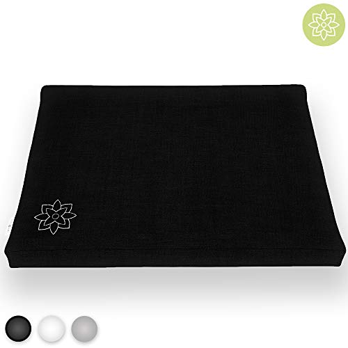 Mindful and Modern Black Zabuton Meditation Cushion - Cotton Meditating Mat for Best