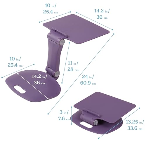 Image of ECR4Kids The Surf Folding Portable Activity Lap Desk, Adjustable, Flexible Seating, Eggplant