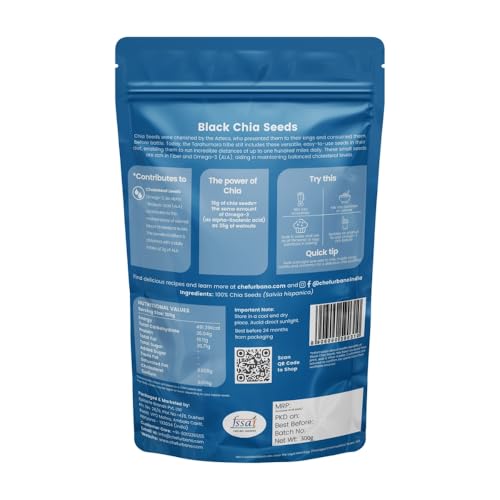 Image of Chef Urbano Chia Seeds 375g | Non-GMO and Fibre Rich Seeds | Omega-3 Seeds for Eating | Healthy Snacks