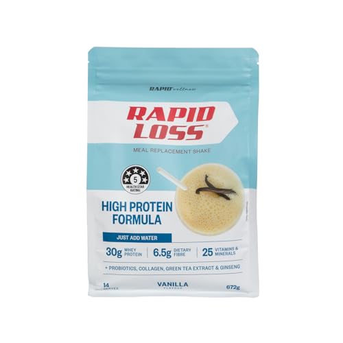 Rapid Loss Weight Loss High Protein Shake Mix Vanilla 672g, Gluten Free Meal Replacement Shakes, Low Calorie Snacks