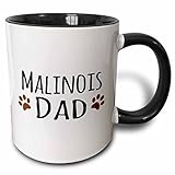 3dRose 153945_4 Malinois Dad Mug, 11 oz, Black