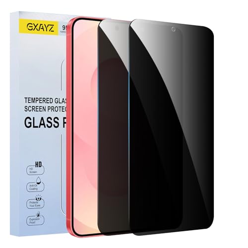 [2 Pack] Privacy Screen Protector for Samsung Galaxy S25 Anti-Spy Tempered Glass Film Fingerprint Recognition 9H Hardness Anti Scratch Anti Fingerprint
