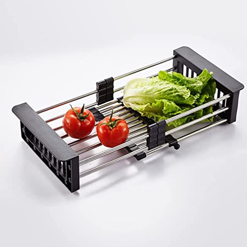 Gulica Dish Drying Rack Black, Adjustable Stainless Steel Drainer Basket Drain Tray For Dish Vegetable Fruit, On Counter Dish Rack Or In Sink Over Sink Kitchen Basket Dish Drying Rack #TOP4