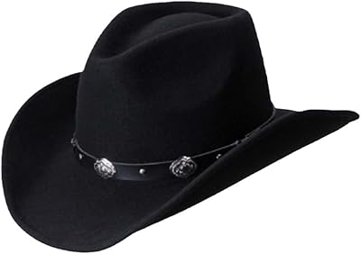 Aoleaky Wool Felt Cowboy Western Hat for Men Out Door Black M