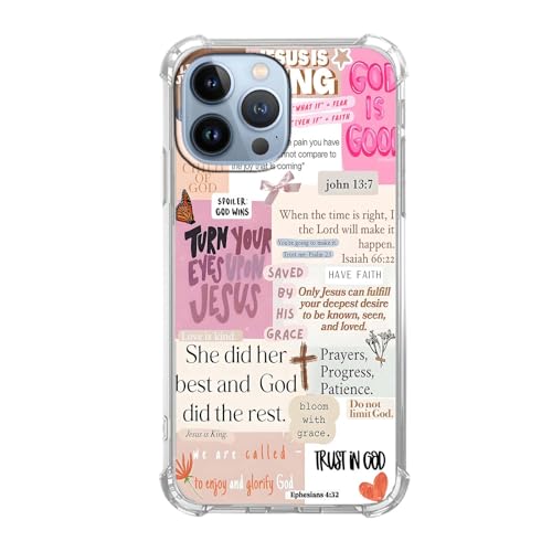mehidpur Christian Quotes Aesthetic Vintage Jesus Bible Verse Collage Pattern,Soft TPU Bumper Case for iPhone 13 Pro Max,#3